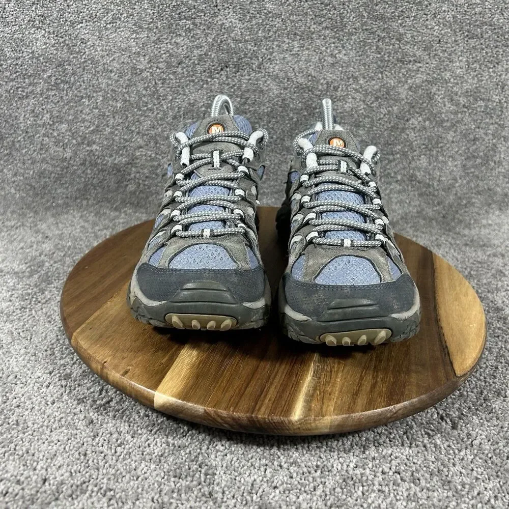 Merrell Moab 2 Ventilator Women’s Size 9 Gray Blue Mid Trail Hiking Shoes Used